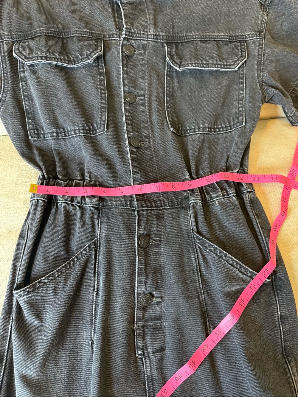 We the Free, Free People Black Denim Button up Jumpsuit, XS - Picture 6 of 10